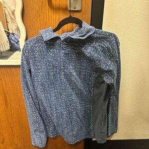 Columbia Blue and White Patterned Fleece